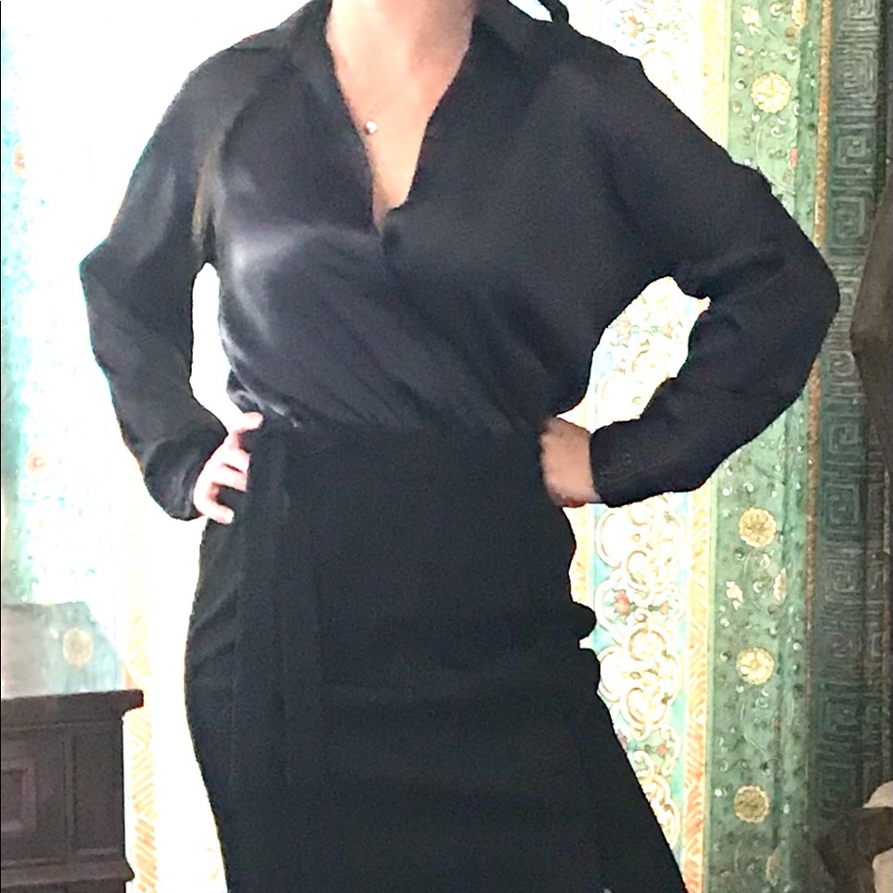 Vintage I Magnin maxi slit skirt with belt! High glamour !